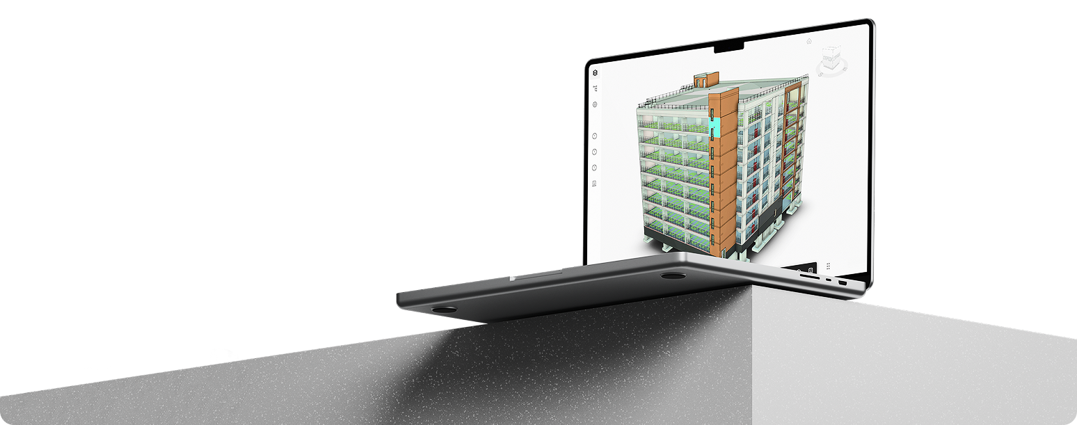 3D Building Model on Laptop